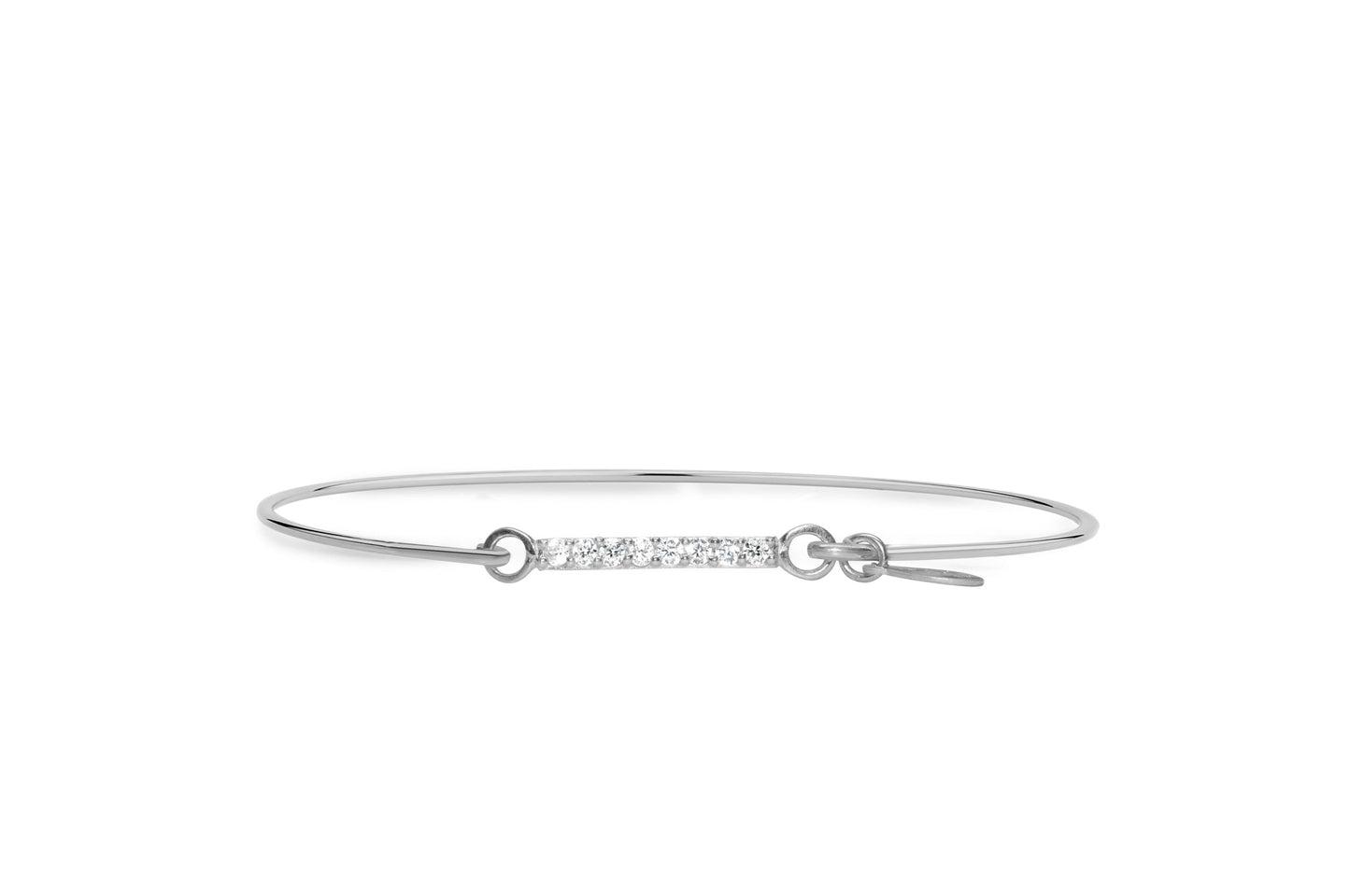 Pave Icon Bracelet Bar Silver