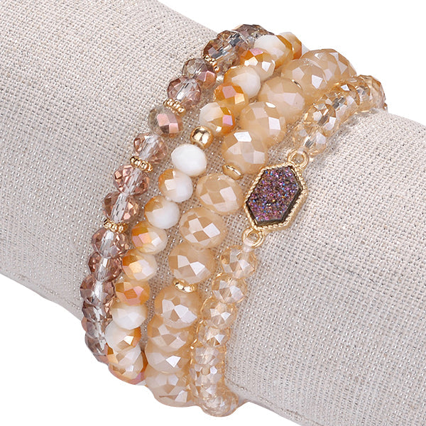 Arm Candy Natural Stone And Glass Crystal Bracelets by VistaShops