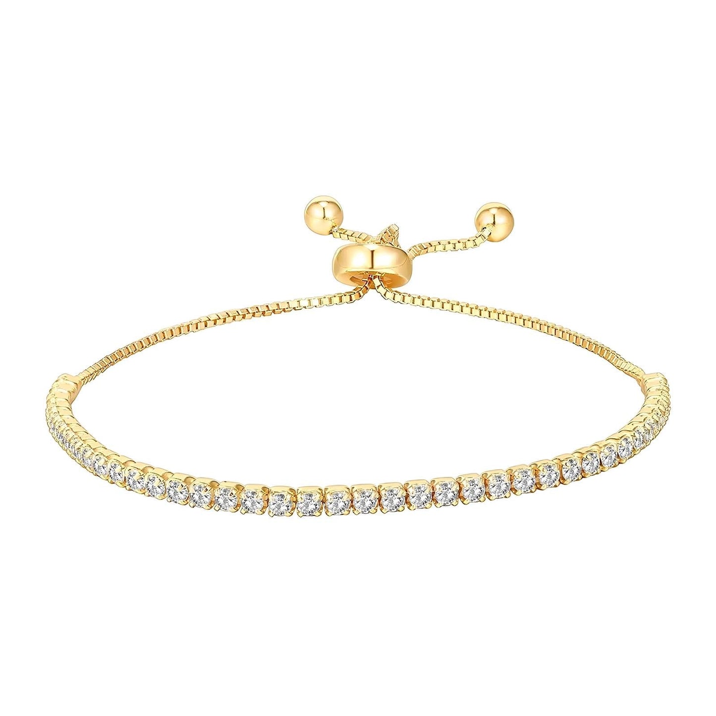 18K gold plated Stainless steel Tennis bracelet, Intensity
