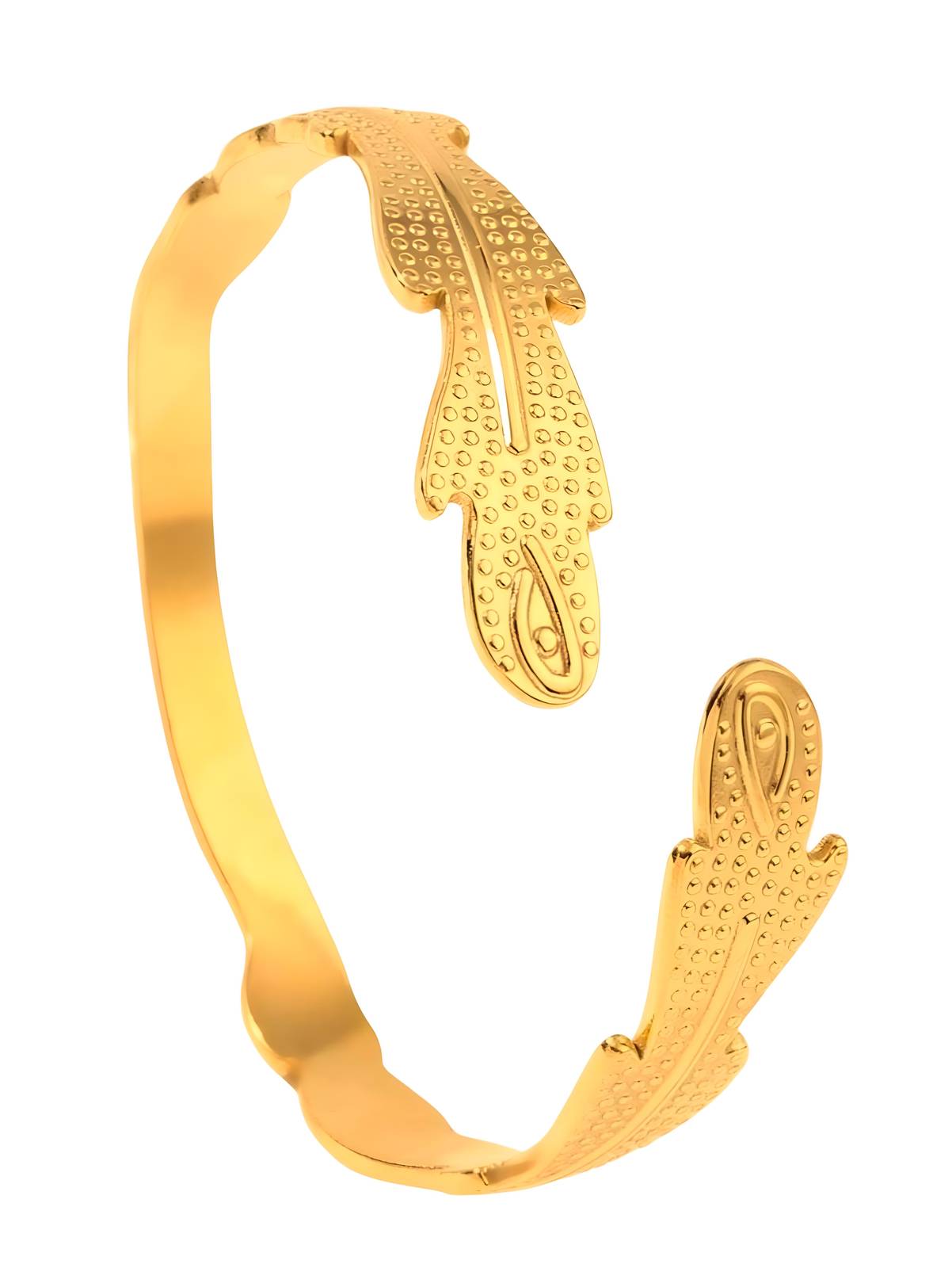 18K gold plated Stainless steel Leafs bracelet, Intensity