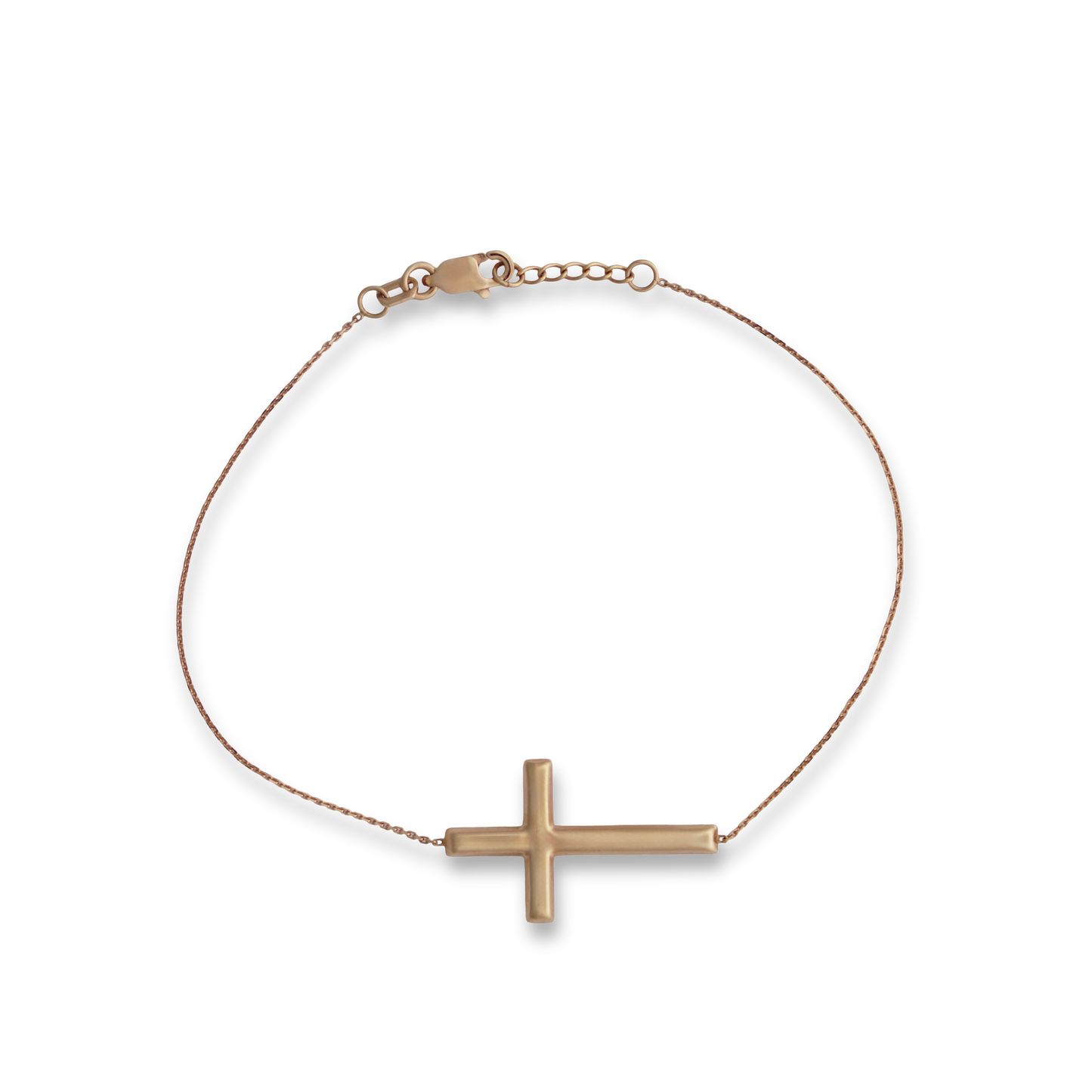 LUKA GOLD- 14kt Rosegold Sideways Cross Bracelet