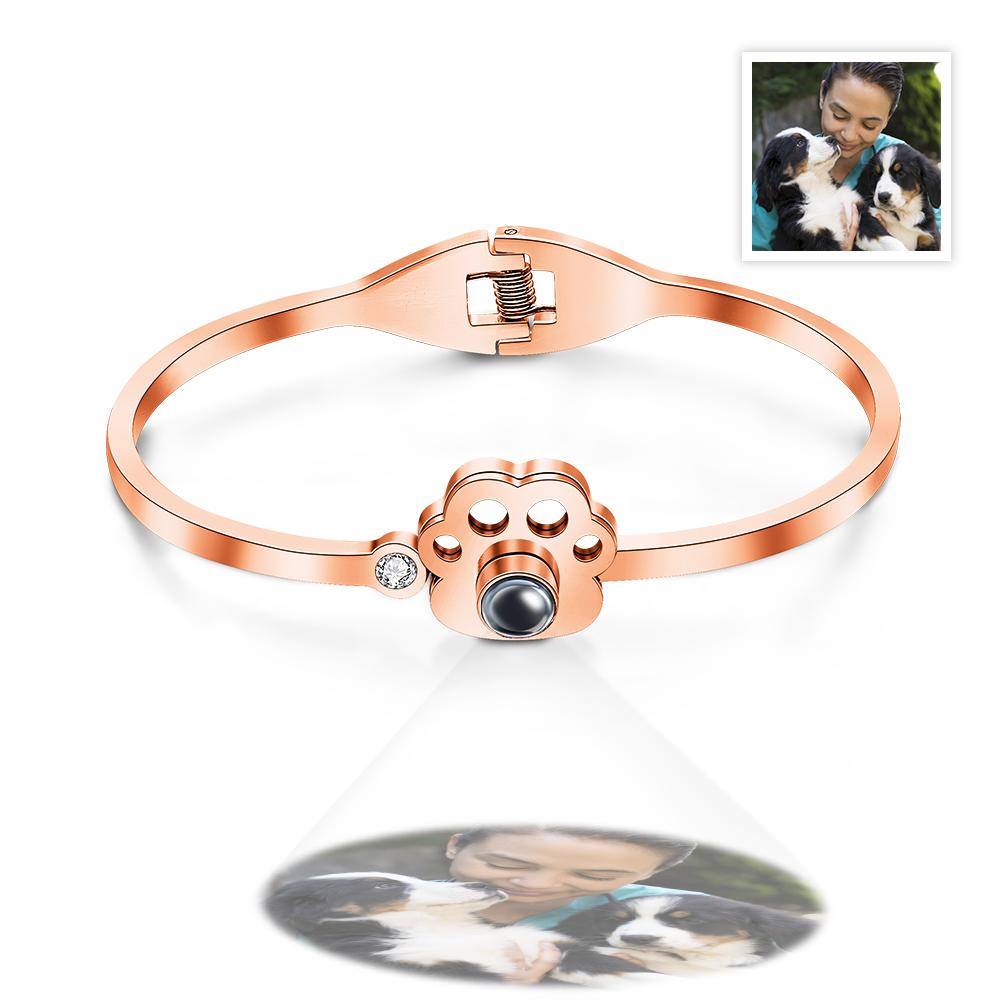 Custom Photo Projection Pet Paw Bracelet Personalized Adjustable Bracelet Gifts For Her