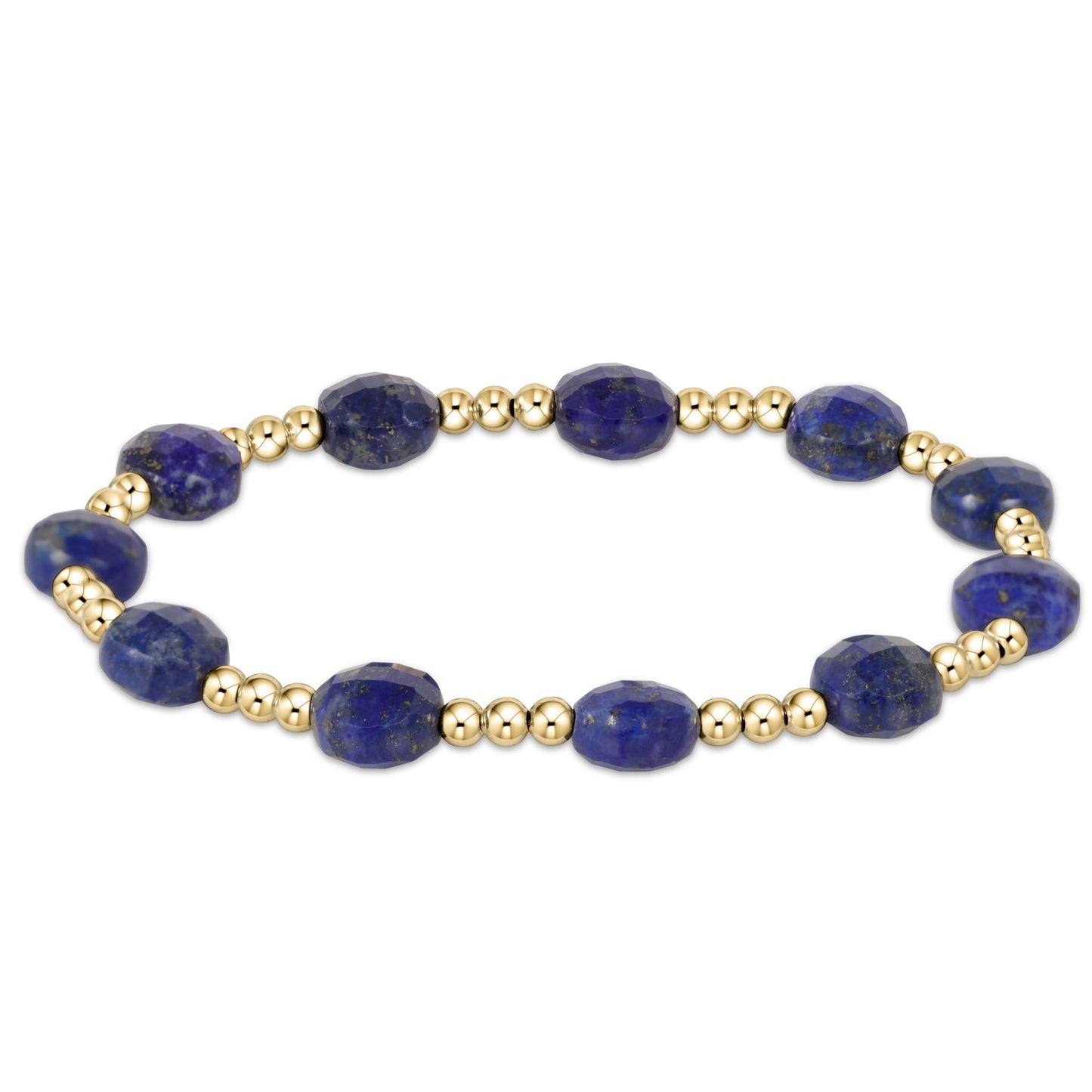 Admire Gold Bead Bracelet - Lapis