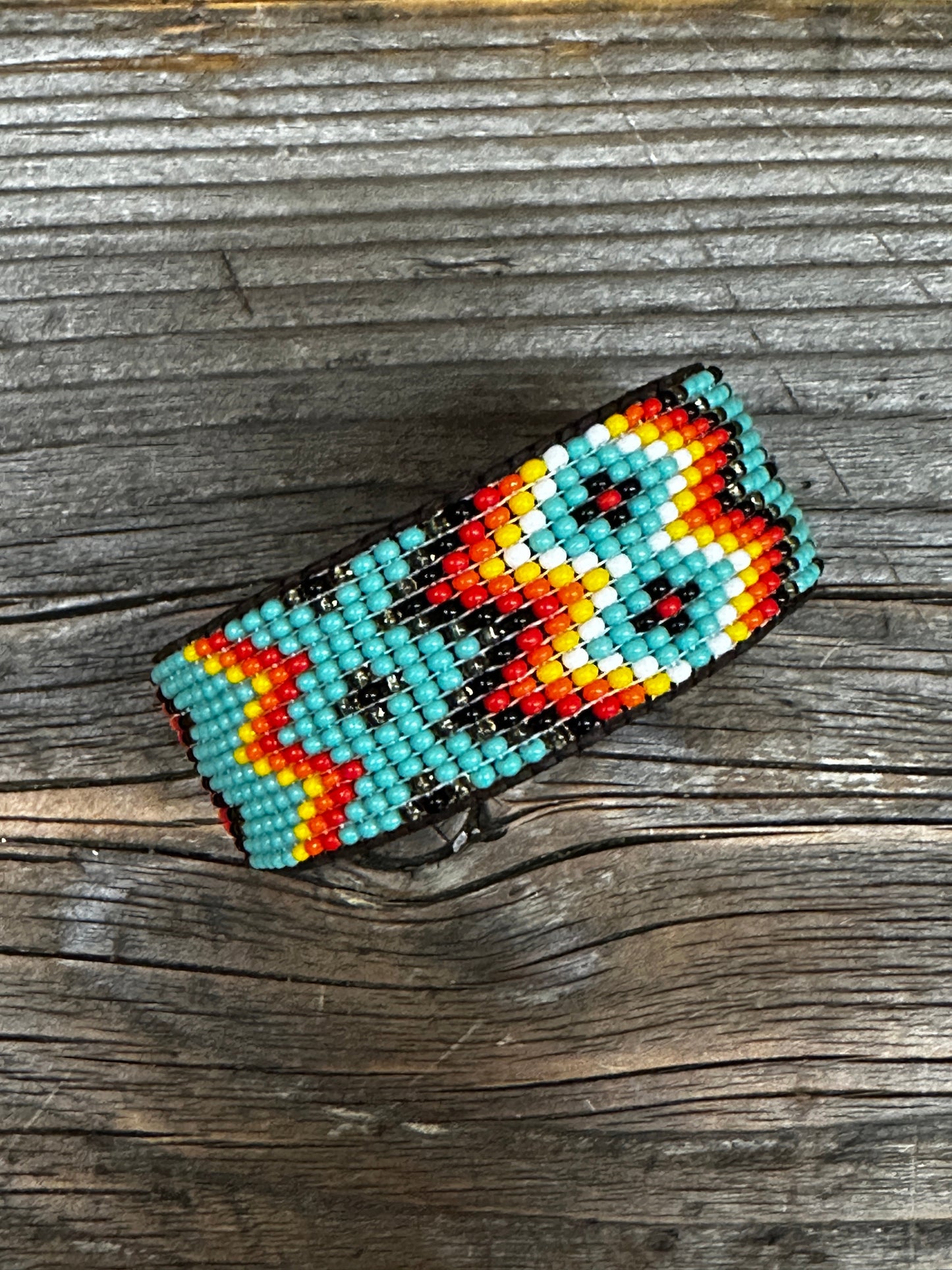 Kaqchi Turquoise Aztec Leather Cuff Bracelet ~ MADE TO ORDER