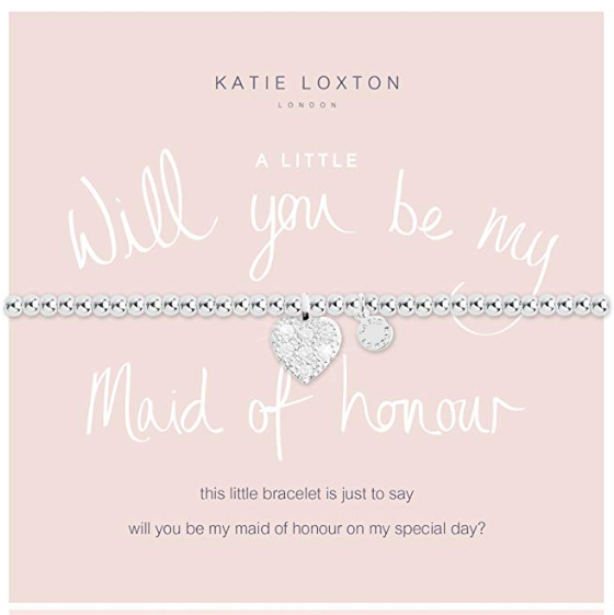 A Little Will You Be My Maid of Honor Bangle Bracelet Front View