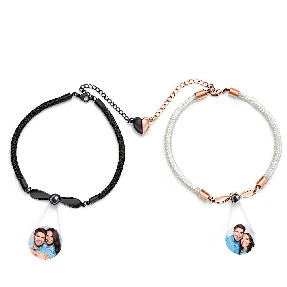Personalized Matching Bracelets for Couples Photo Projection Bracelets Valentine's Gifts