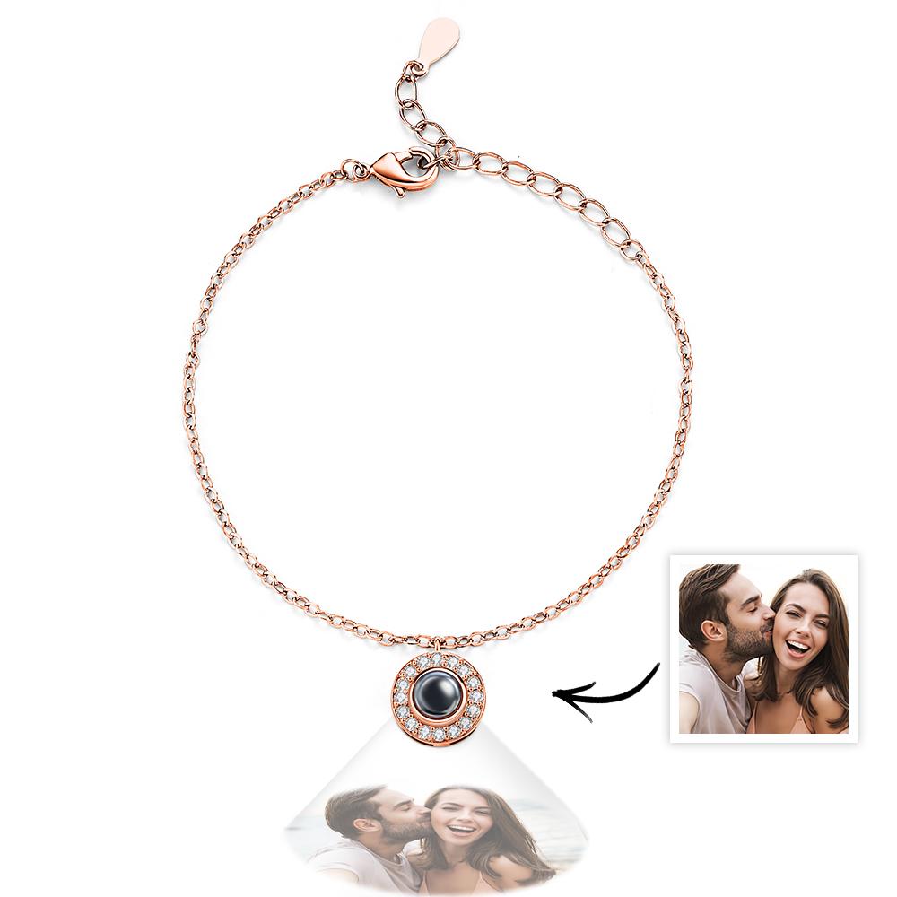 Petite Halo Photo Bracelet Luxurious Diamond Gift For Girlfriend Memorable Gift