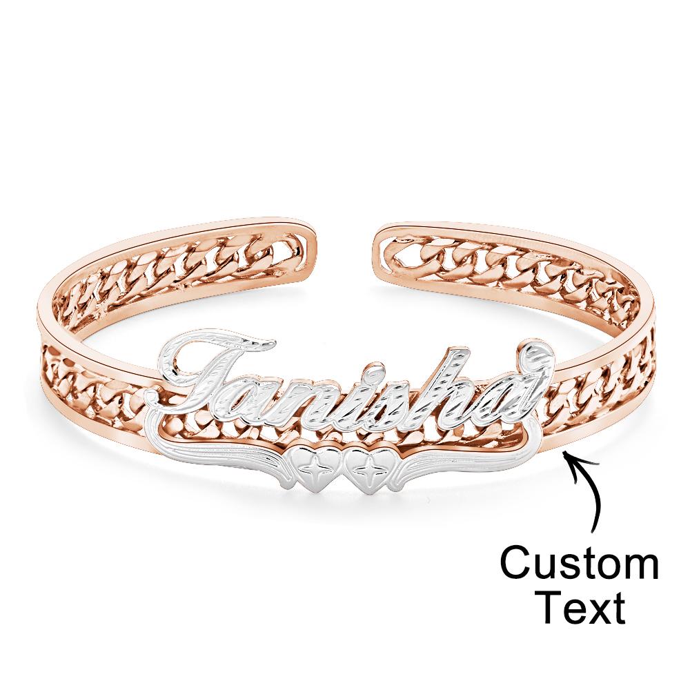 Personalized Hip Hop Name Bracelet Hollow Out Adjustable Bracelet Jewelry Gifts For Men