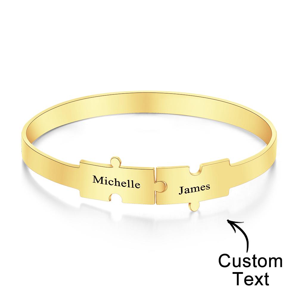 Custom Engraved Puzzle Bracelet Personalized Unique Bracelet for Her