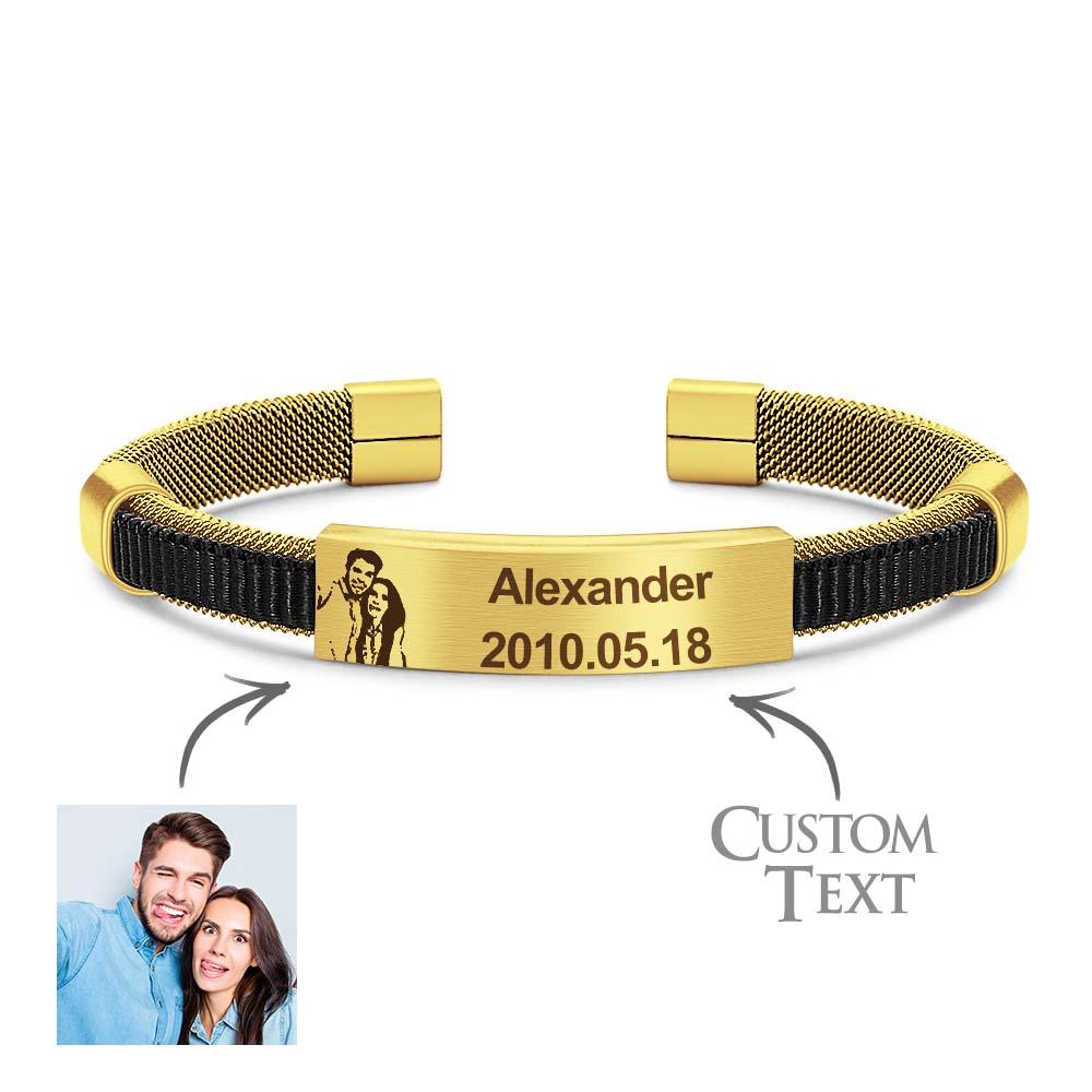 Custom Engraved Photo Bracelet Creative Unique Gift for Father