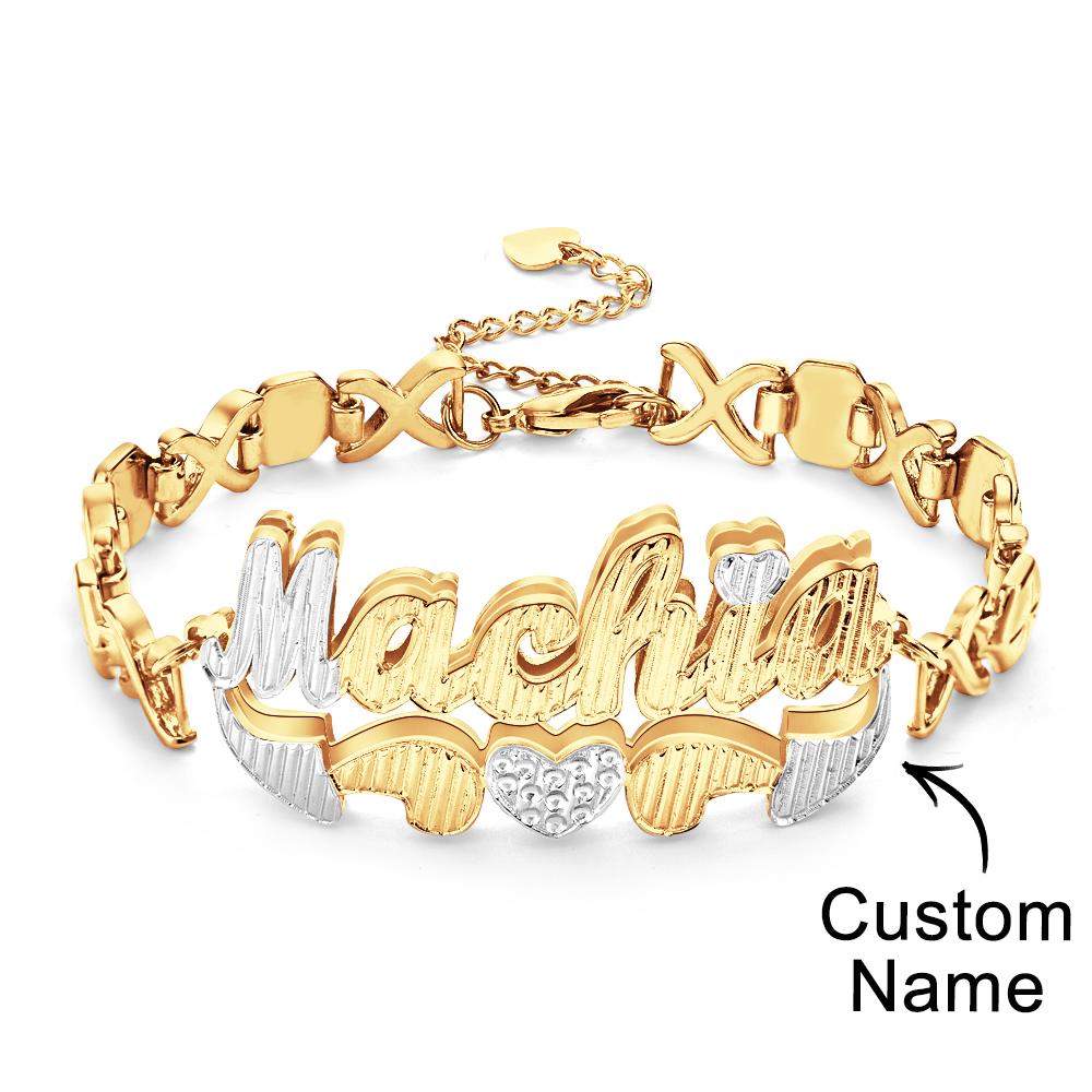 Personalized Hip Hop Name Bracelet Initial Chain Bracelet Jewelry Gifts For Men