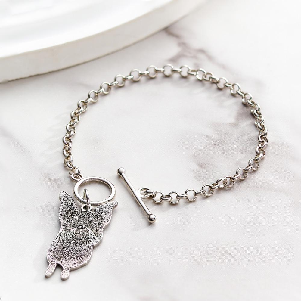 Dog Photo Bracelet Dog Engraving Bracelet Dog Memorial Pet Bracelet Custom Bracelet Pet Jewelry Gift for Her