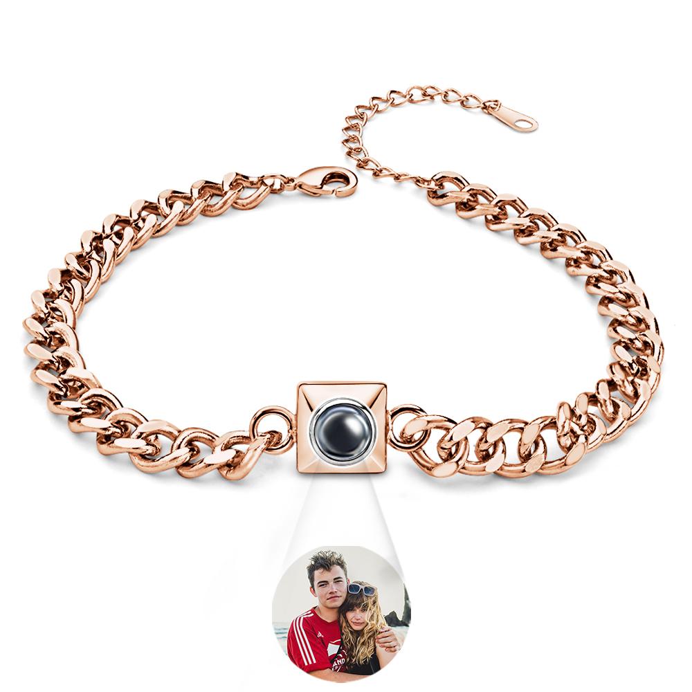 Custom Projection Bracelet Square Chain Simple Gift