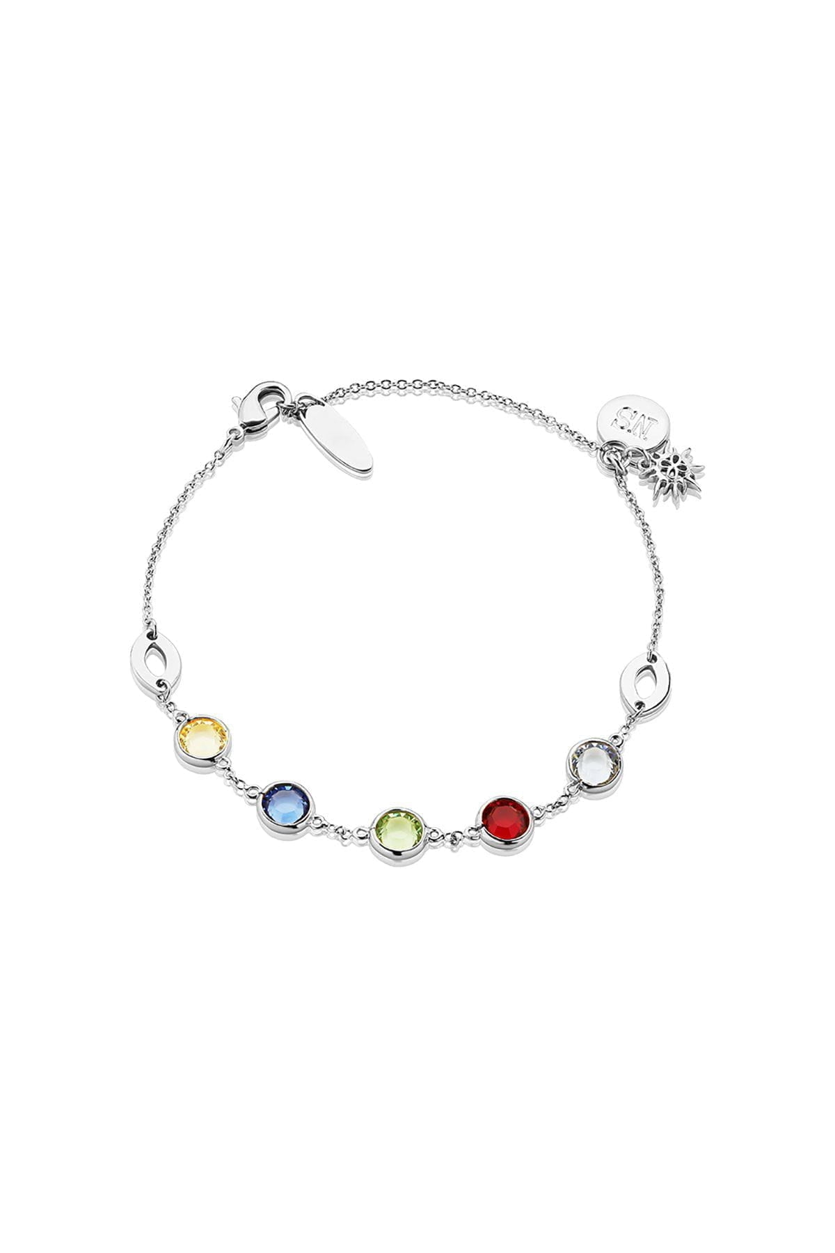 Carraig Donn Coloured Stone Bracelet in Silver