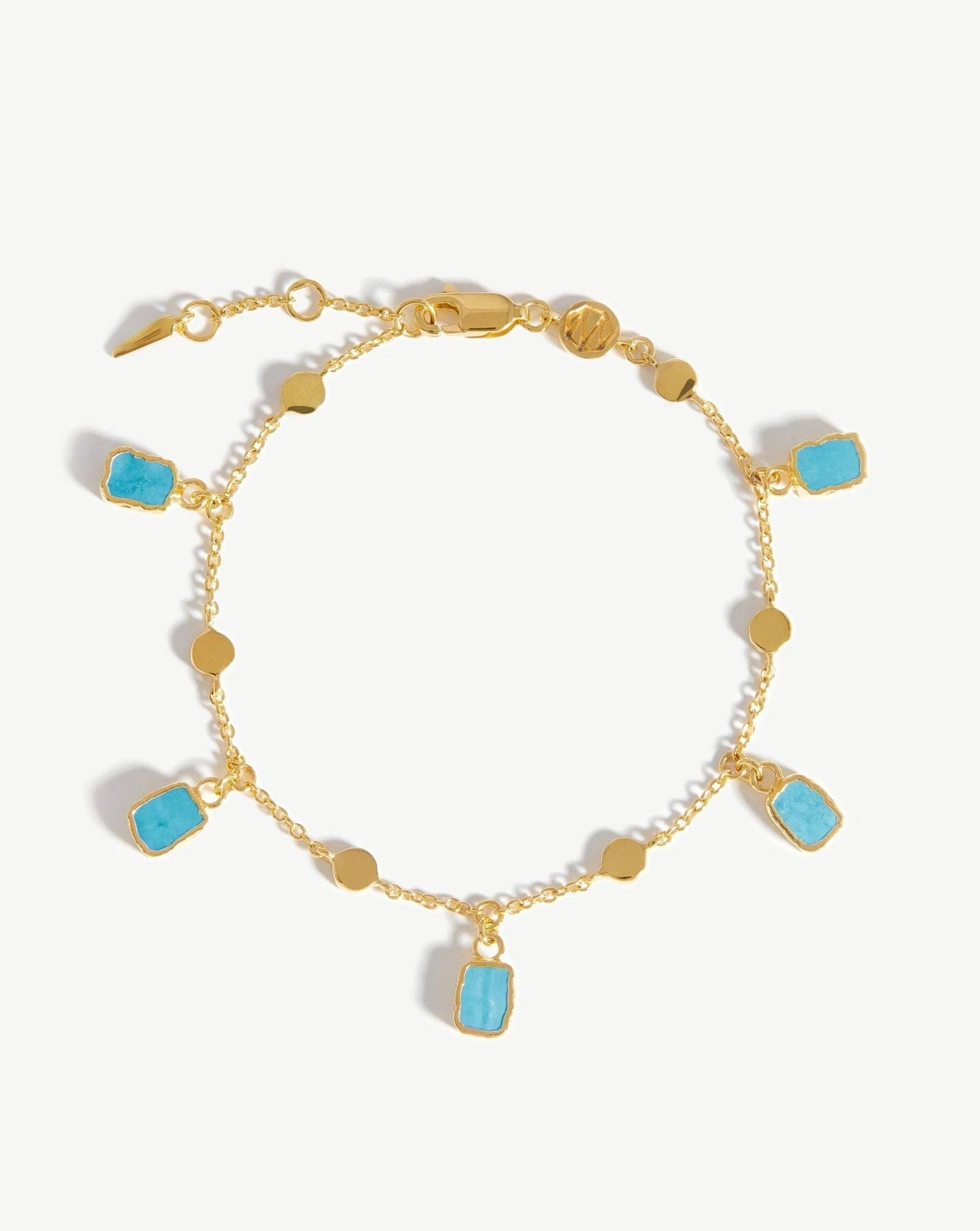 Lena Charm Bracelet | 18ct Gold Plated/Turquoise