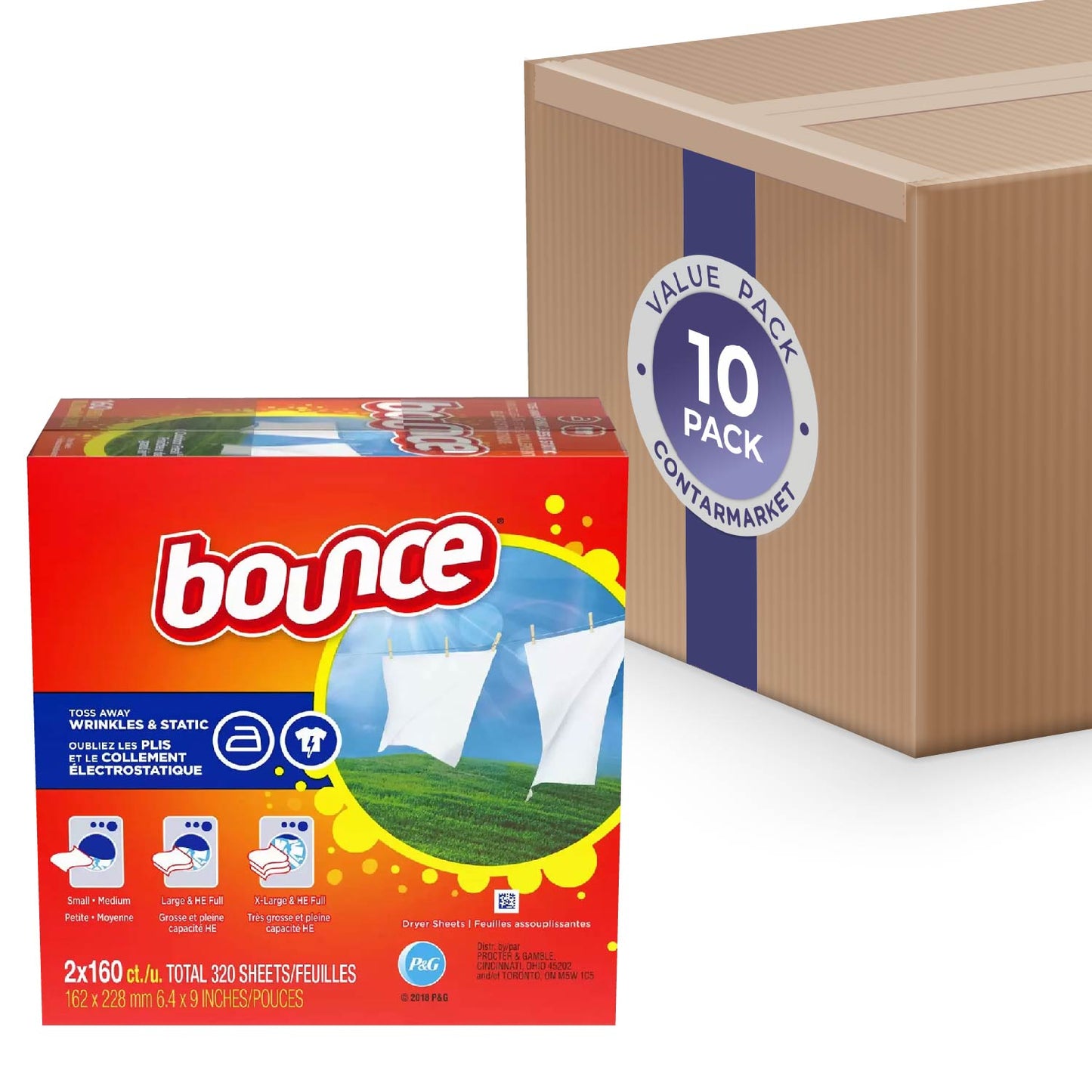 Bounce Fabric Softener Dryer Sheet Outdoor Fresh - 10 Pack (3200 ct)