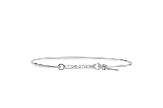 Pave Icon Bracelet Bar Silver