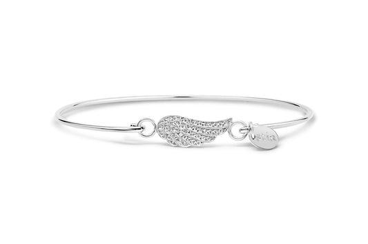 Pave Icon Bracelet Pave Wing Silver