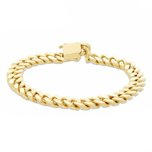 14K Gold Over Bronze Handmade Cuban Bracelet