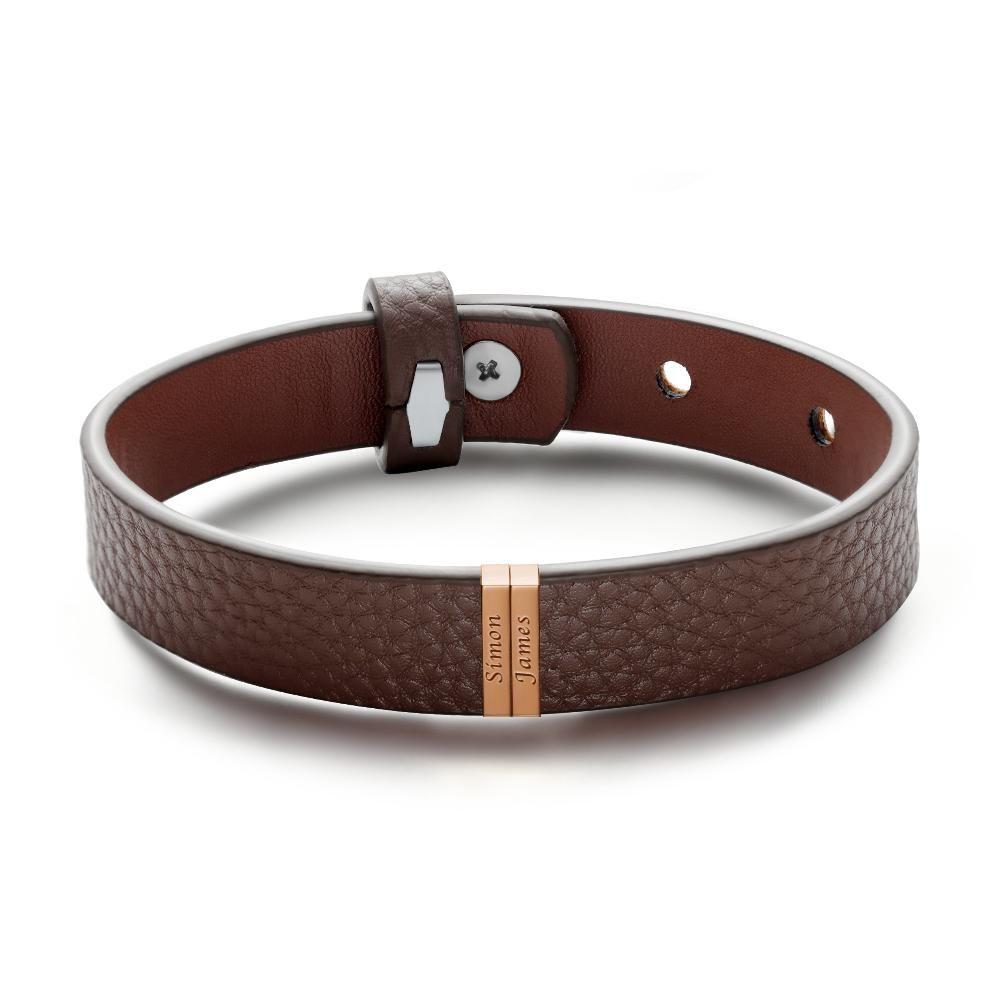 Custom Name Bracelet Silver Personalized Men's Bracelet Engraved Name Multicolor Bracelet Perfect Gift For Men On Father's Day