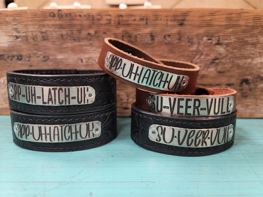 Southern Pronunciation Handstamped Bracelets
