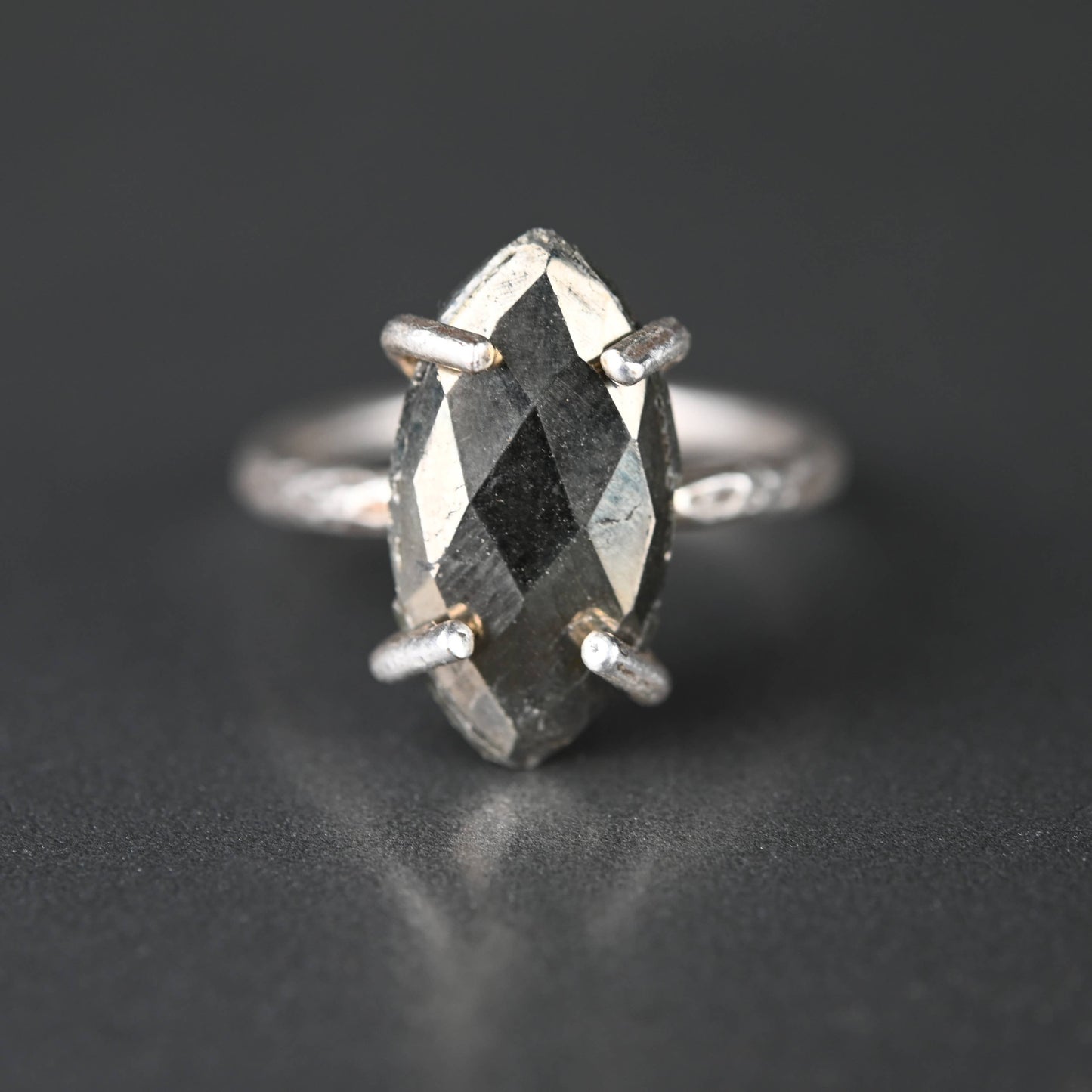 Sterling Marquise Ring - Pyrite