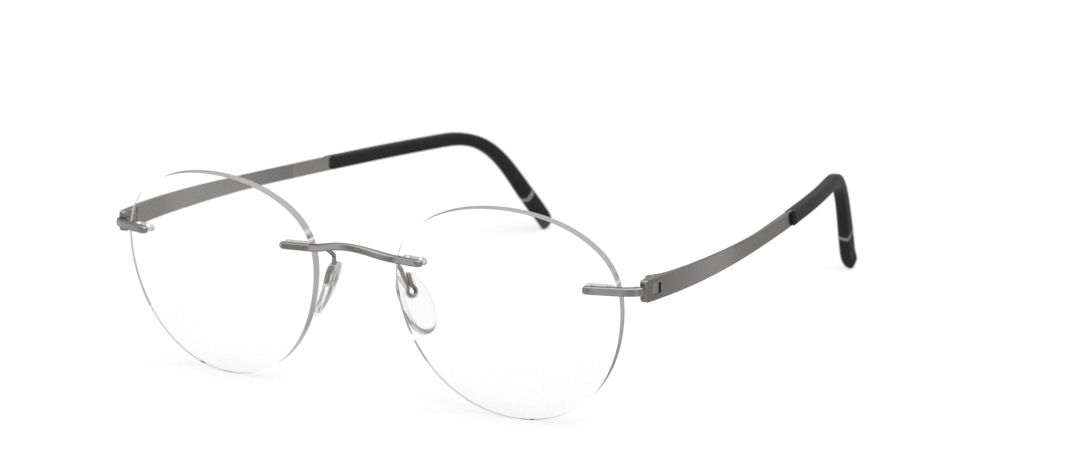 silhouette momentum 5529 optical prescription eyewear eyeglasses glasses, rimless titanium made in austria, screwless, grey