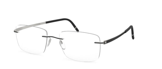 silhouette momentum 5529 optical prescription eyewear eyeglasses glasses, rimless titanium made in austria, screwless, silver black