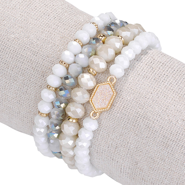 Arm Candy Natural Stone And Glass Crystal Bracelets by VistaShops