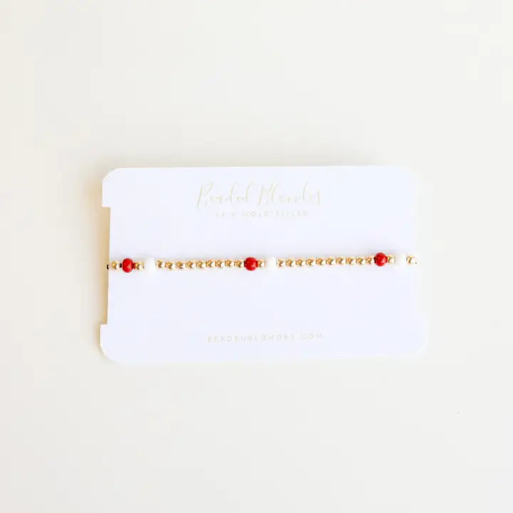 Red and White Poppi Bracelet