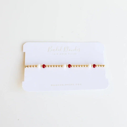 Maroon and White Bracelet