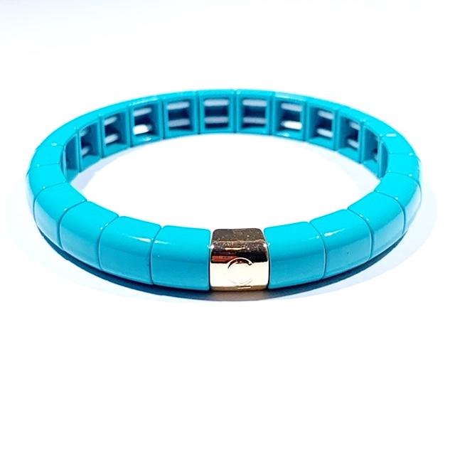 Tile Tube Bracelet - Aqua