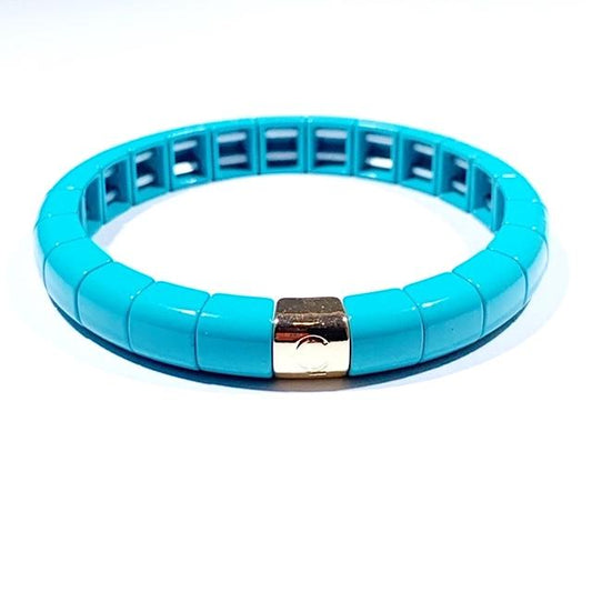 Tile Tube Bracelet - Aqua