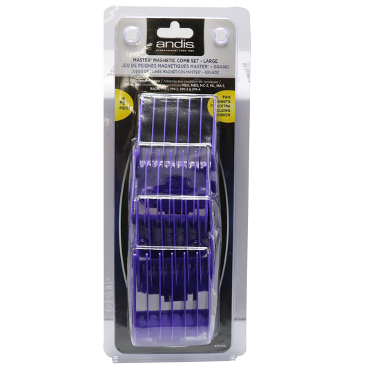 Andis Nano-Silver Magnetic Comb Large 4pc Set 2 Magnets