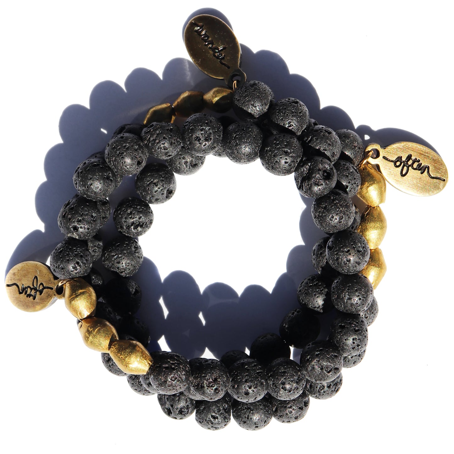Black Lava Rock | Beaded Bracelet