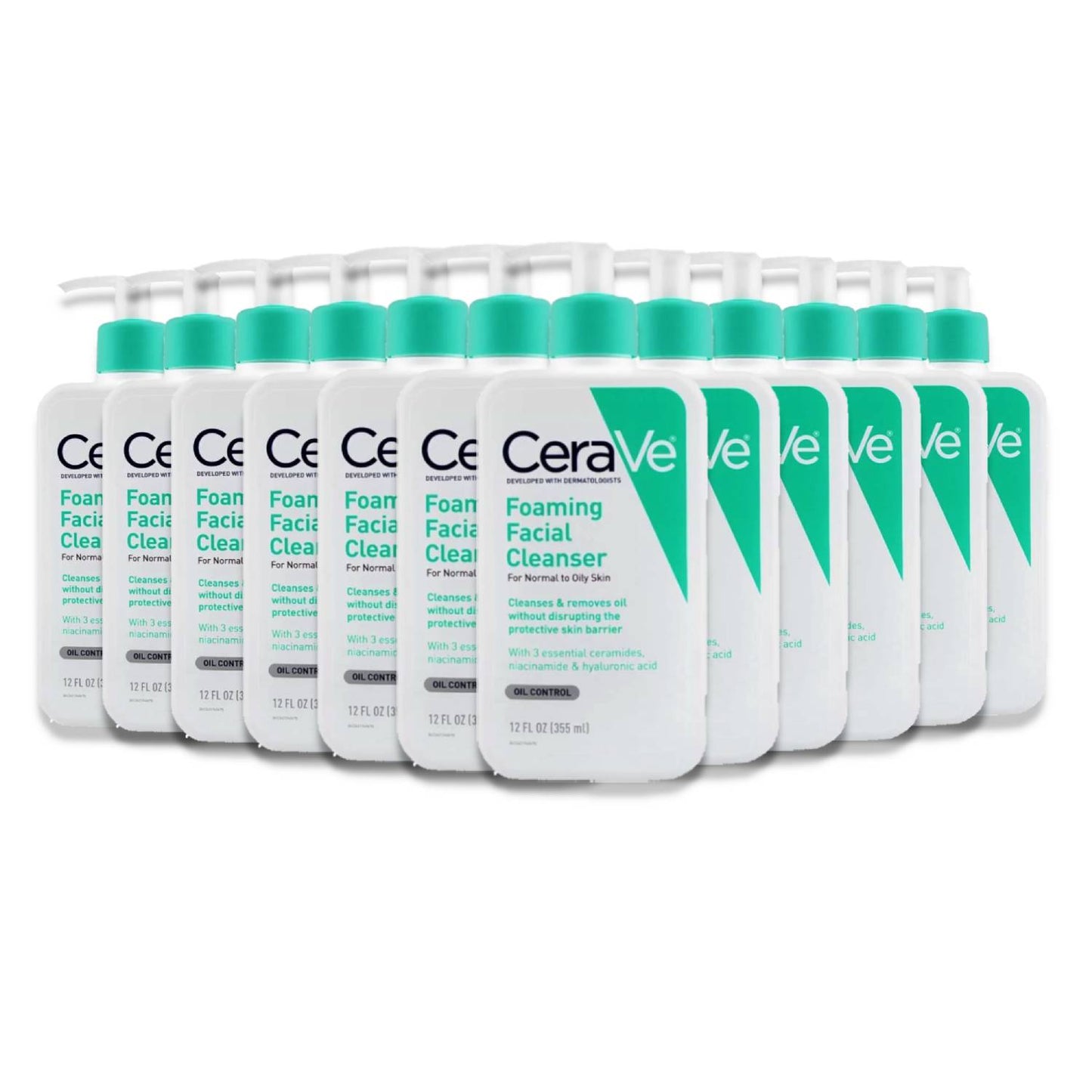 CeraVe Foaming Face Wash, Facial Cleanser for Normal to Oily Skin 12 fl oz - 12 Pack