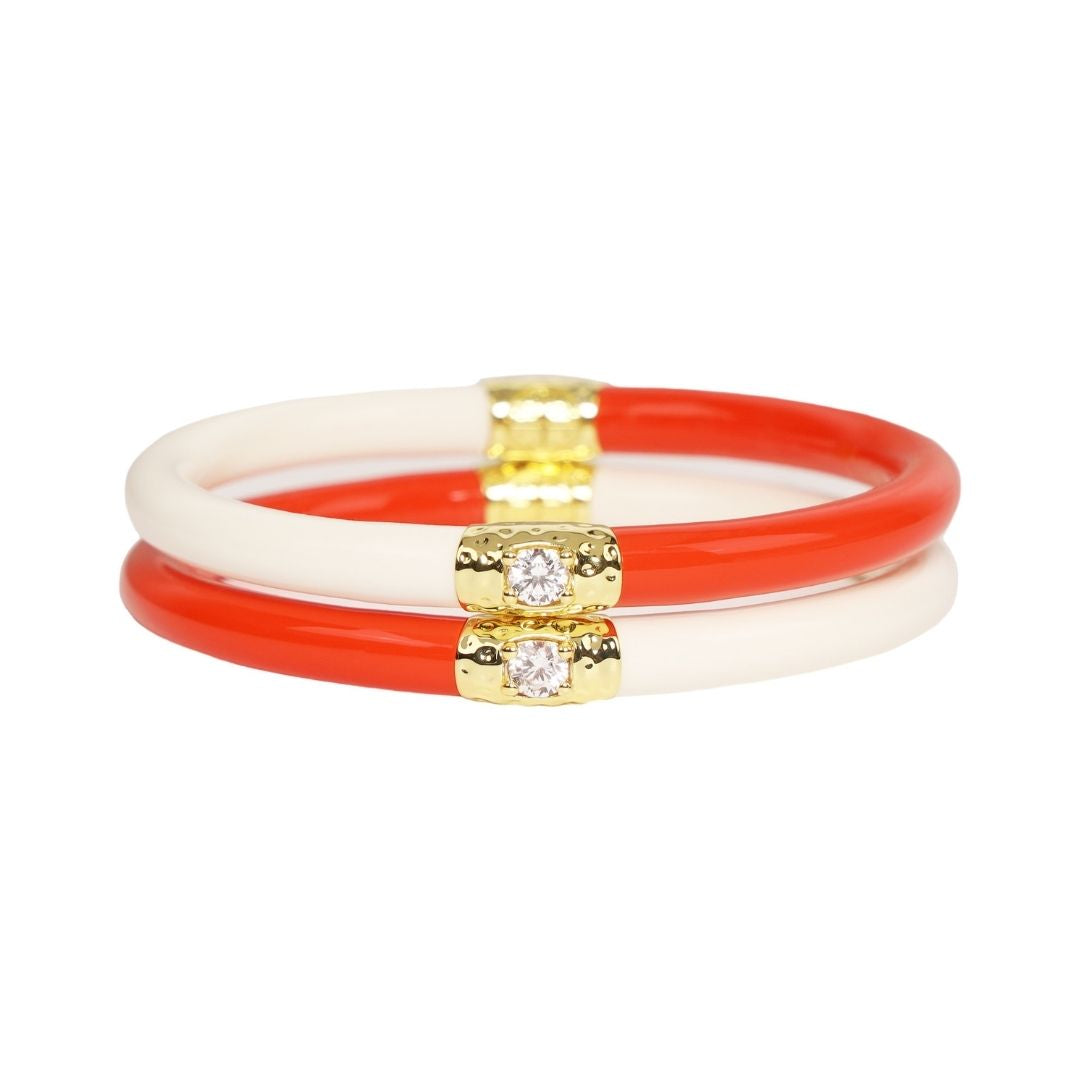Yin & Yang All Weather Bangles® • Coral & Ivory