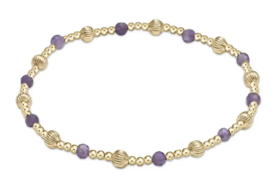 Dignity Sincerity Pattern 4mm Bead Bracelet - Amethyst