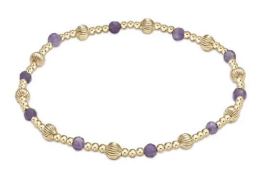 Dignity Sincerity Pattern 4mm Bead Bracelet - Amethyst