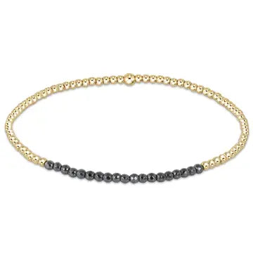 Gold Bliss Bead Bracelet - Faceted Hematite