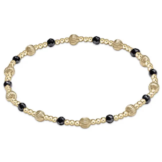 Dignity Sincerity Pattern 4mm Bead Bracelet - Faceted Hematite