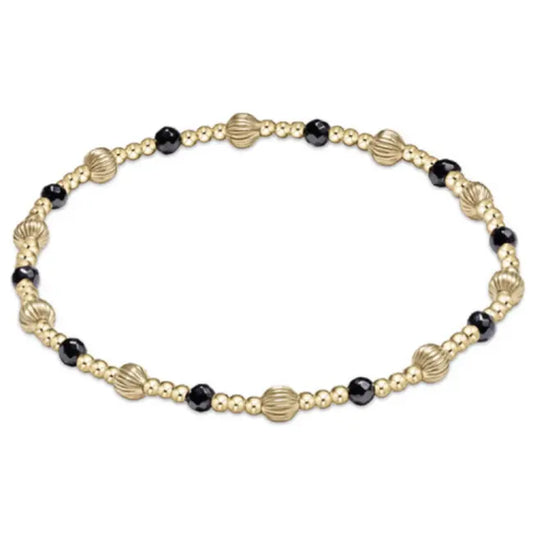 Dignity Sincerity Pattern 4mm Bead Bracelet - Faceted Hematite