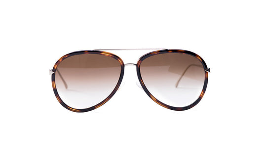 Sunglasses Fendi FF0155S Aviator, Fendi, Havana, Large, Metal, Non-Polarized, Plastic, Prescription, Sunglasses, Womens