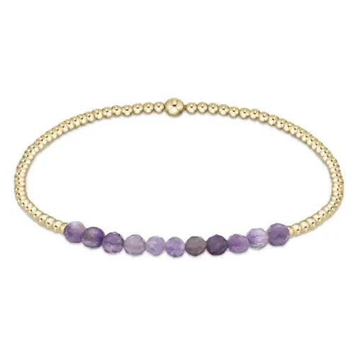 Gold Bliss 2mm Bead Bracelet - Amethyst