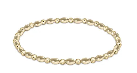 Harmony Grateful Pattern 2.5mm Bead Bracelet - Gold