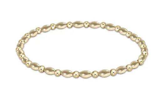 Harmony Grateful Pattern 2.5mm Bead Bracelet - Gold