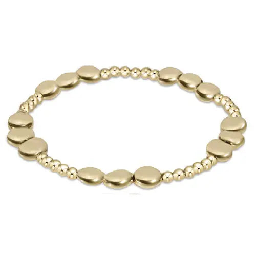 Honesty Joy Pattern 6mm Bead Bracelet - Gold
