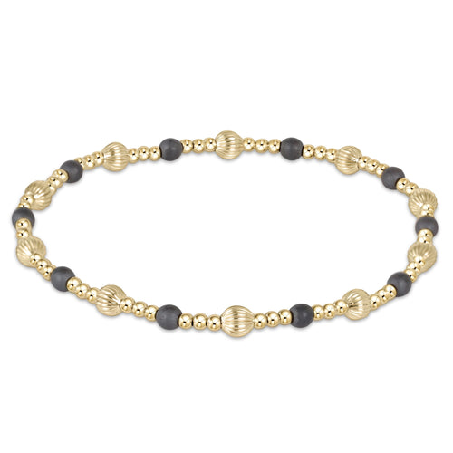 Dignity Sincerity Pattern Bead Bracelet - Hematite