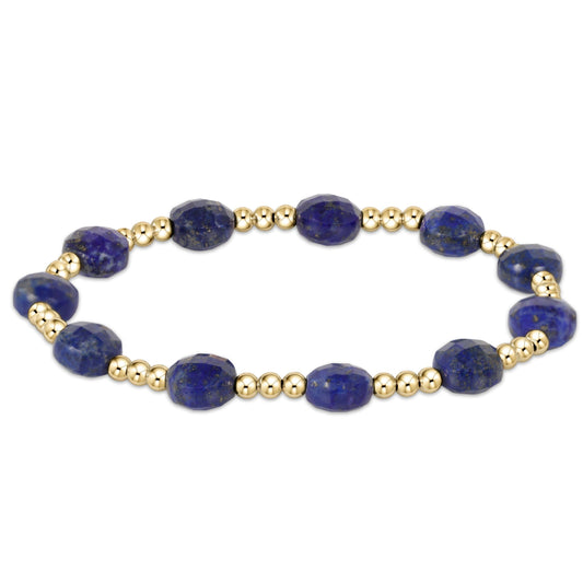 Admire Gold Bead Bracelet - Lapis