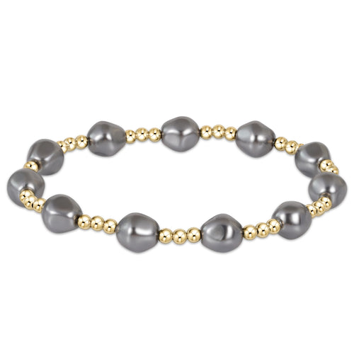 Admire Gold Bead Bracelet - Pearl - Dark Grey